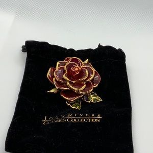 Joan rivers rose brooch